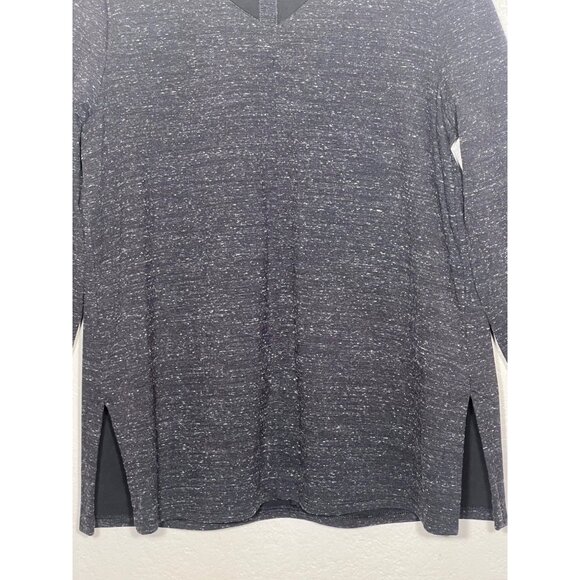 J. Jill Wearever Double-Face Jersey V-Neck Tunic Black Speckle Size M Petite - Picture 7 of 10